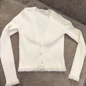 For Love And Lemons Cream Cardigan Sweater